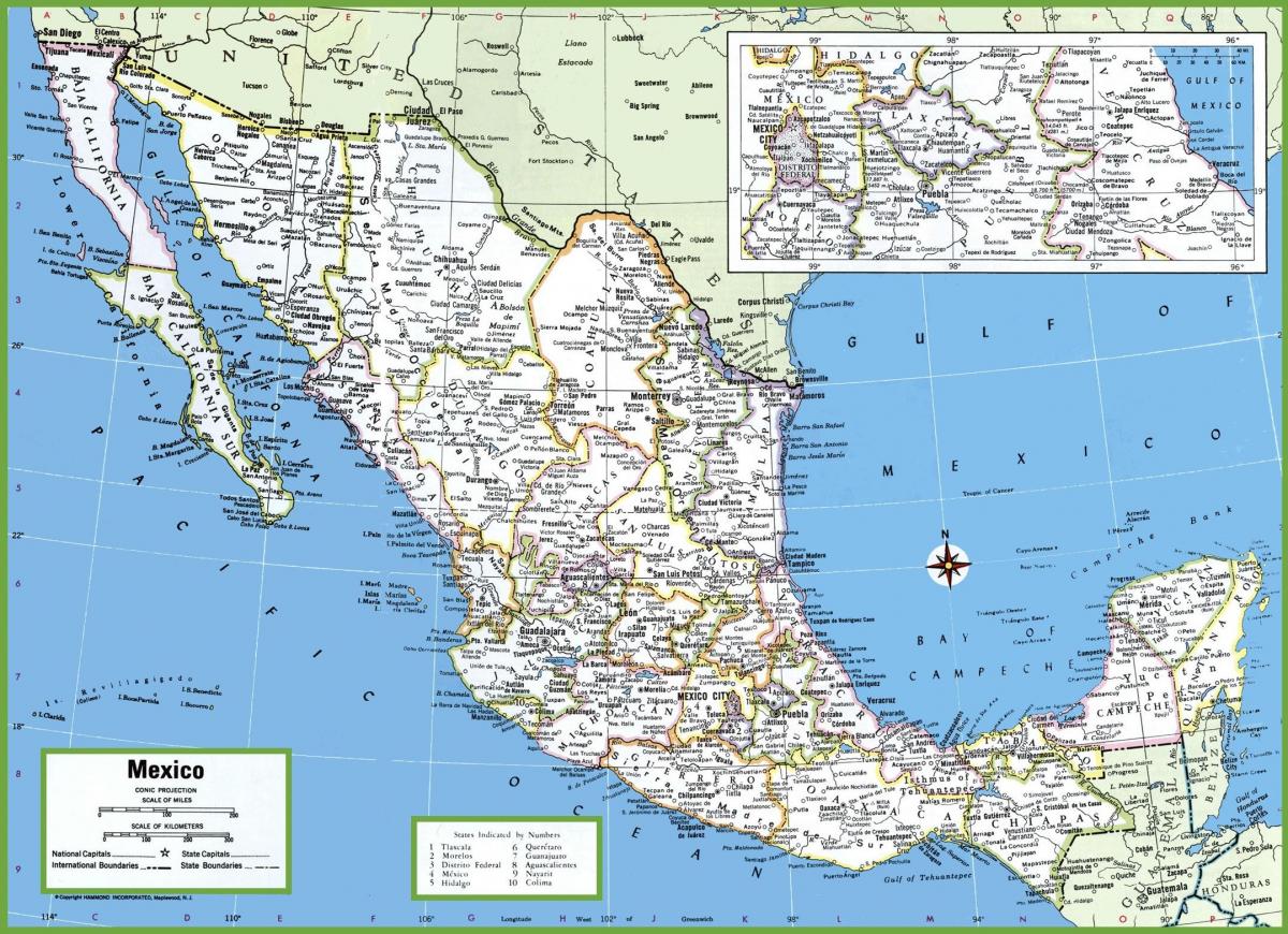 градови во Мексико мапа