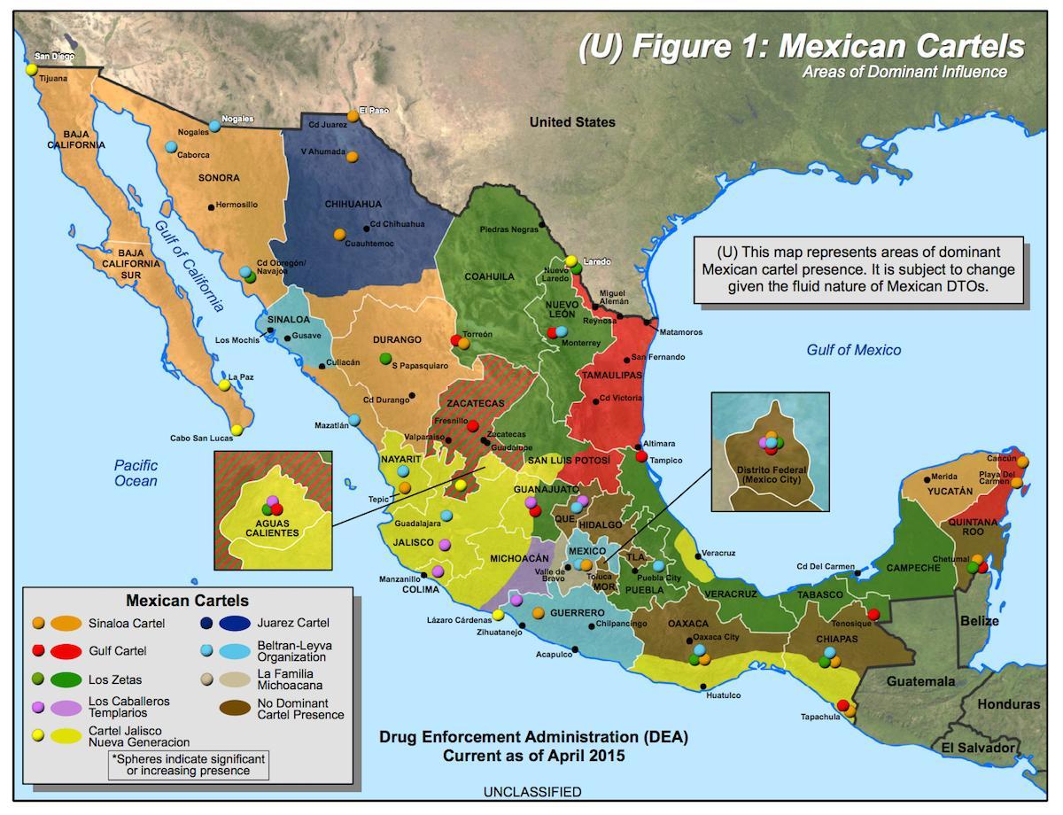 мексикански картел мапа