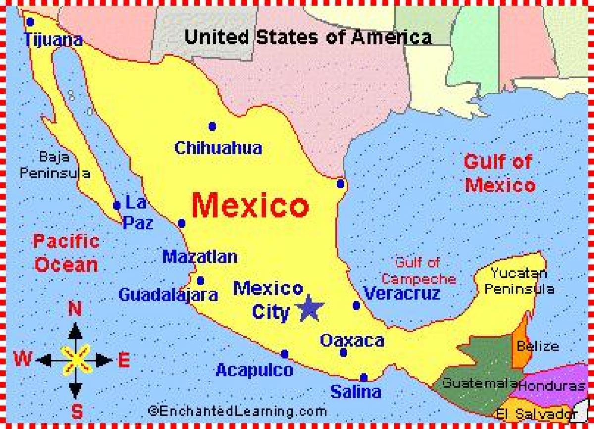 мапа на Мексико