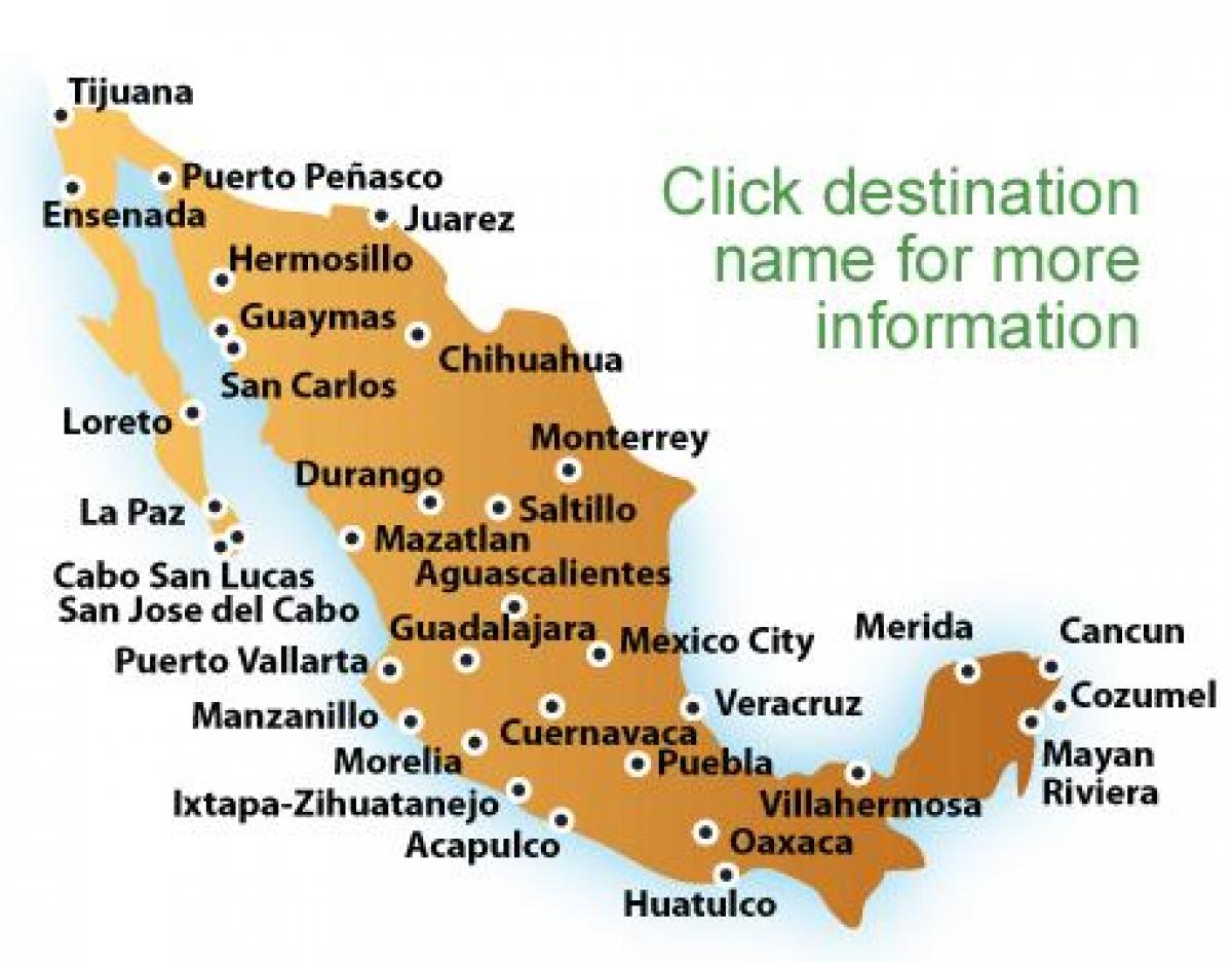 мапа на плажите во Мексико