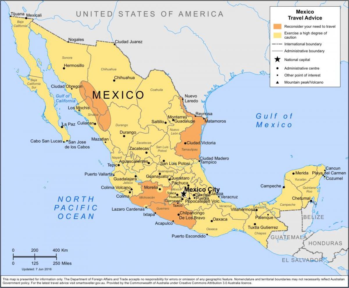 времето Мексико мапа