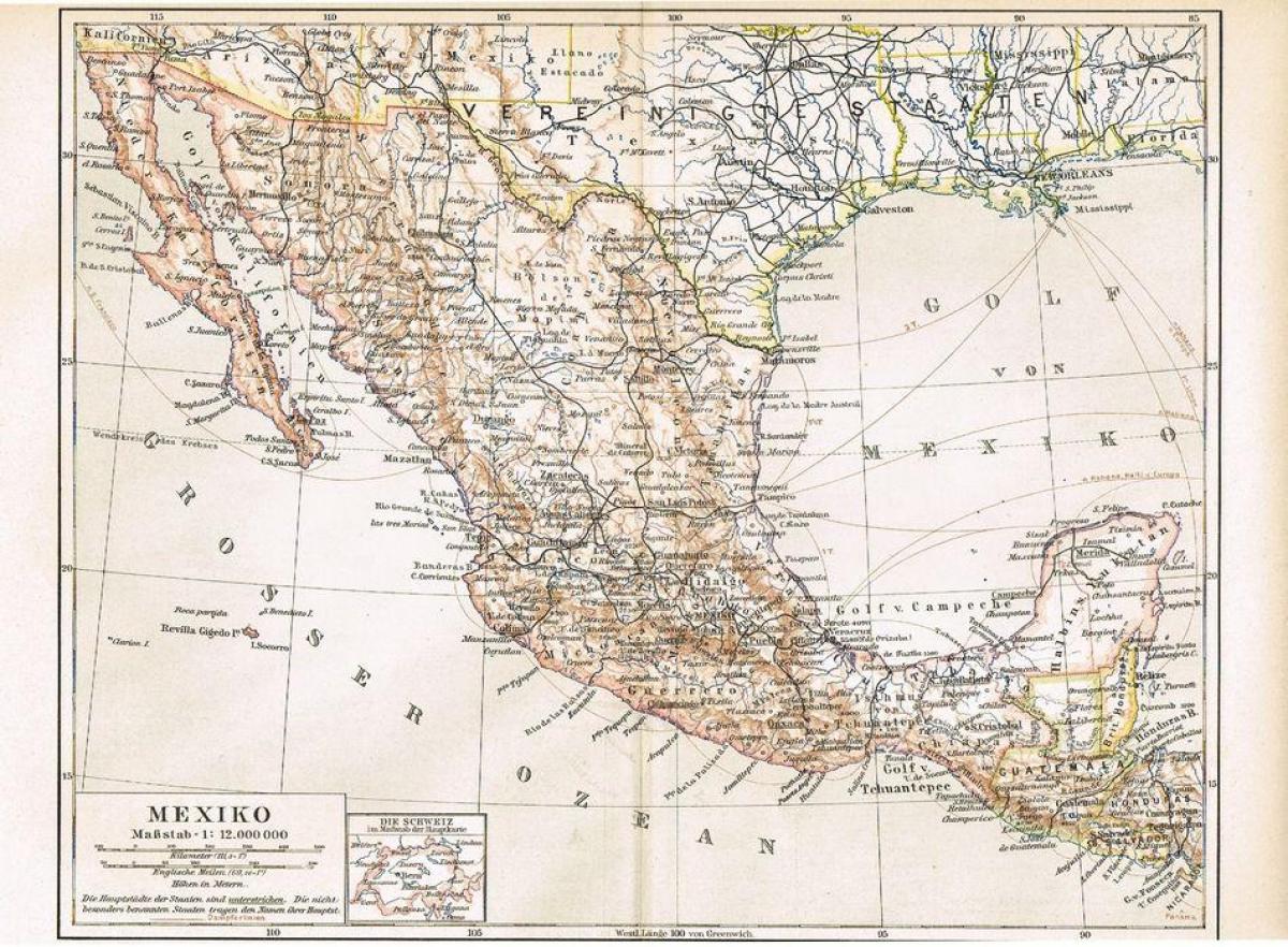 Мексико стара мапа