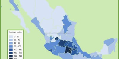 Густината на население мапата Мексико