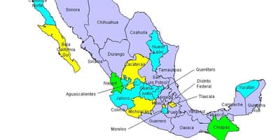 Карта на Mexicos држави