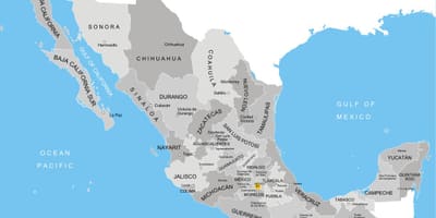 Карта на Мексико одделенија