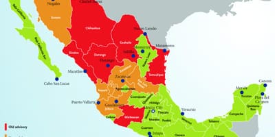 Мексико патување советодавни мапа