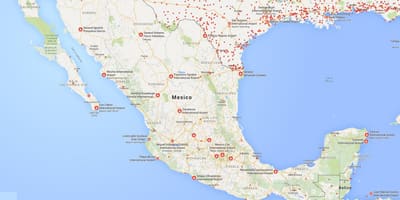 Аеродромите во Мексико мапа