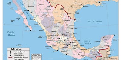 Мексико мапата со главните градови