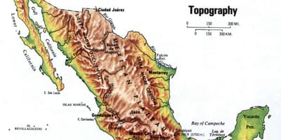 Мексико топографски мапа