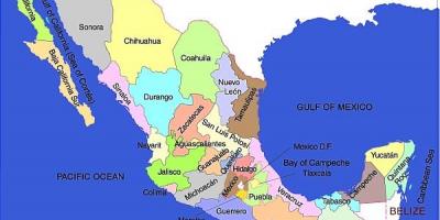 Мексико карта на држави
